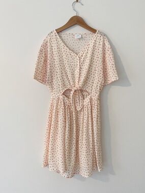 ZARA NWOT Lightweight Flowy Floral Summer Dress w/ Tie Front Cutout Waist Detail